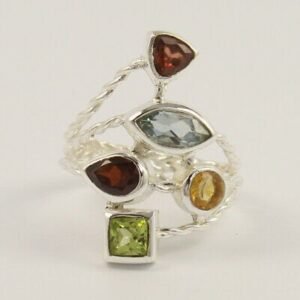 Fine Jewelry Multi Stone Ring | 925 Sterling Silver | New Design | Mixed Gemstones
