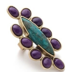 Ruby Emerald Sapphire Floral Ring | 925 Sterling Silver | Botanical Design | Statement Jewelry
