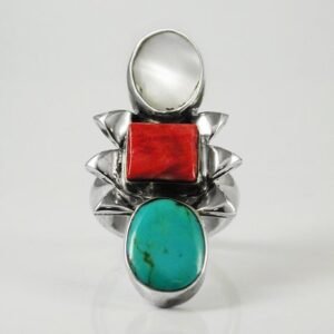 Southwestern Turquoise Multi Stone Ring | 925 Sterling Silver | Native Inspired Jewelry